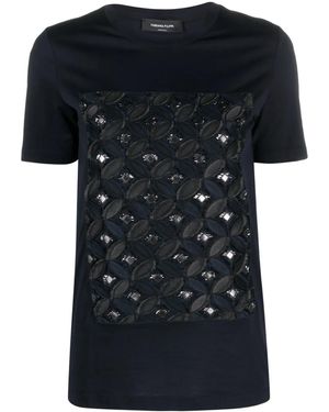Fabiana Filippi Patterned-Jacquard Crew-Neck T-Shirt - Black