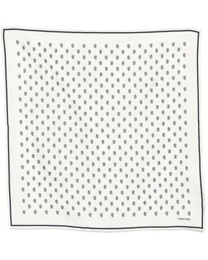 Tom Ford Paisley-print Pocket Square - White