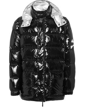 Philipp Plein Skull-Print Detachable-Hood Padded Coat - Black
