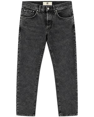 PT Torino Acid-Wash Logo-Patch Jeans - Grey
