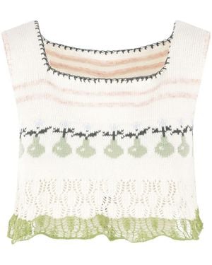 Rabbit Lace Sombre Knitted Top - Natural