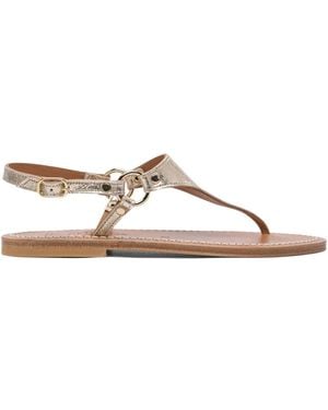 K. Jacques Leather Thong Sandals - Brown