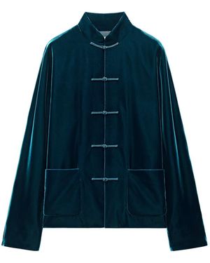 Shanghai Tang Veste Tang En Velours - Blue