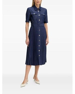 Fracomina Midikleid mit Gürtel - Blau