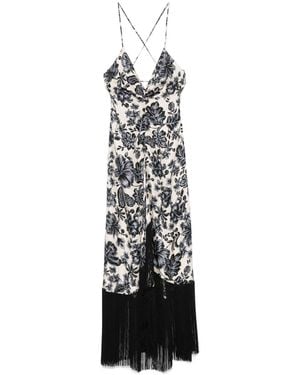 Sandro Floral-Print Midi Dress - White