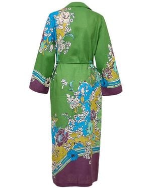 ALÉMAIS Vestido Camisero Largo Nanci Con Estampado Floral - Verde