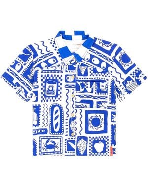 Favorite People Positano Patterned Shirt - Blue