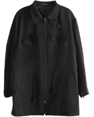 Yohji Yamamoto Mantel mit Reißverschluss - Schwarz