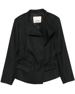Isabel Marant Pinstripe Wrap Blazer - Black