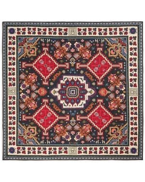 TOTEME Winter Geometric Blanket Wool Scarf - Red