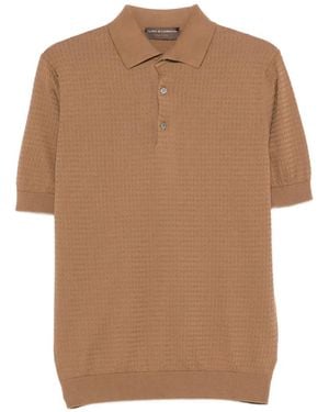 FILIPPO DE LAURENTIIS Textured Polo Shirt - Brown