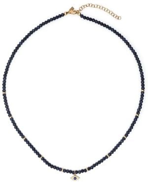 EF Collection Evil Eye サファイア ビーズ ネックレス 14kイエローゴールド - メタリック