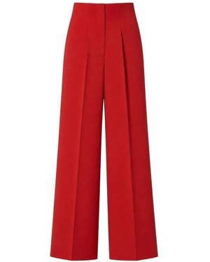 RETORI Pantalones Anchos Cady De Talle Alto - Rojo