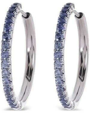 Lisa Nik 18Kt Ombre Sapphire Hoop Earrings - Blue