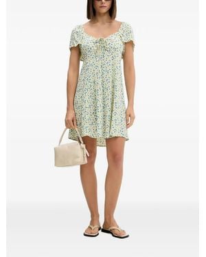 Rip Curl Robe Courte À Imprimé Floral Et Fermeture Nouée Sur Le Devant - Green