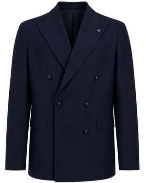 Tagliatore Flap-Pocket Double-Breasted Blazer - Blue