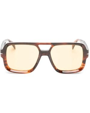 David Beckham Tortoiseshell-Effect Square-Frame Sunglasses - Natural
