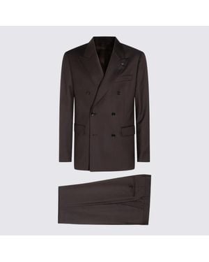 Lardini Double-Breasted Suit - Black