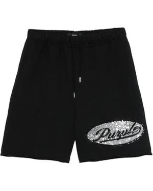 Purple Brand Raw-Hem Shorts - Black