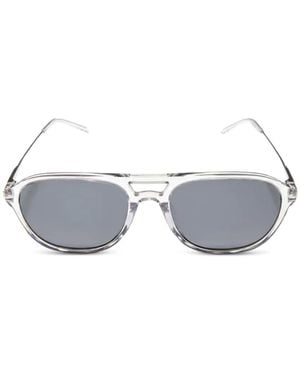 Gucci Navigator Sonnenbrille Mit Speziellem Schnitt - Weiß