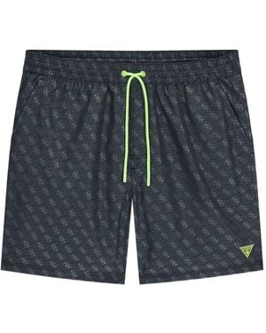 Guess 4G Logo-Print Drawstring Swim Shorts - Grey