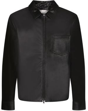Amaranto Zip-Up Leather Jacket - Black