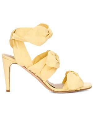 Red(V) Bow-Detail Sandals - Metallic