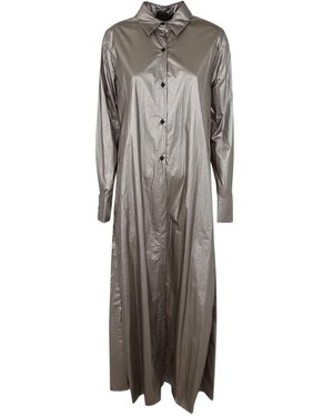 Maria Calderara Buttoned Shirt Dress - Gray