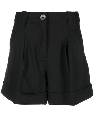 Ganni Drapey High-Waisted Shorts - Black