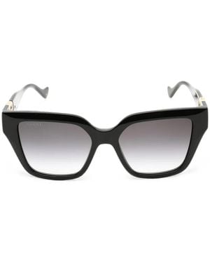 Gucci Interlocking-G Square-Frame Sunglasses - Black