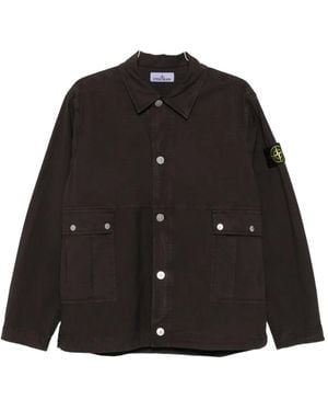 Stone Island Camisa de mezcla de algodón - Negro