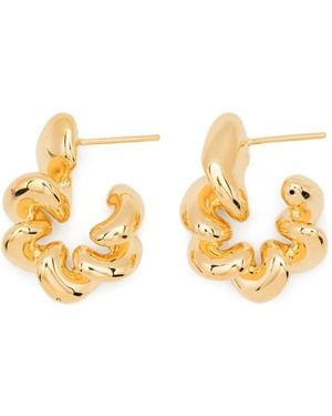 Maria Black Medium Coil Hoop Earrings - Metallic