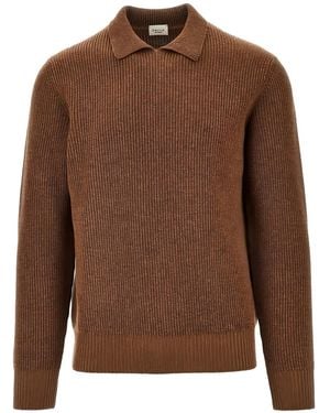 GALLIA Gerippter Pullover - Braun