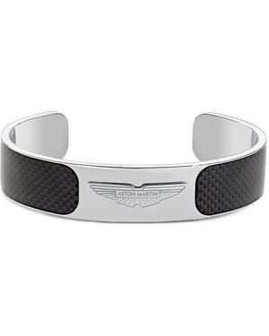 Aston Martin Carbon-Fibre Logo-Plaque Bangle - White