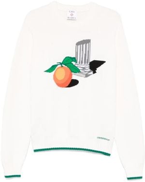 CASABLANCA Intarsia-Knit Jumper - White