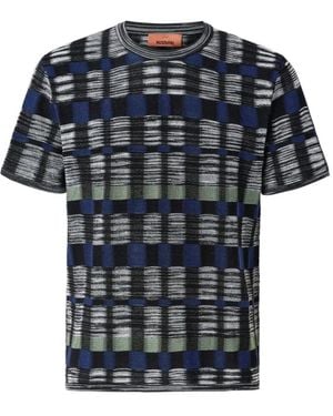 Missoni Checked Short-sleeve T-shirt - Blue