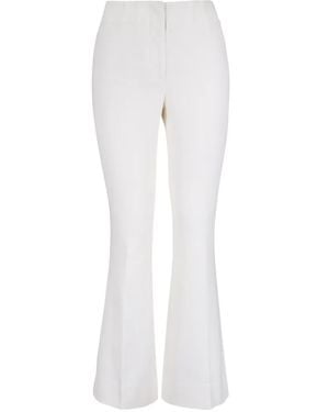 Veronica Beard Pressed-Crease Flared Trousers - White