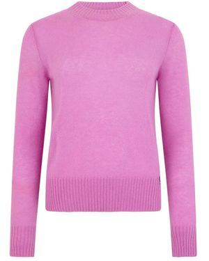 Herno Jersey De Canalé Con Cuello Redondo - Rosa