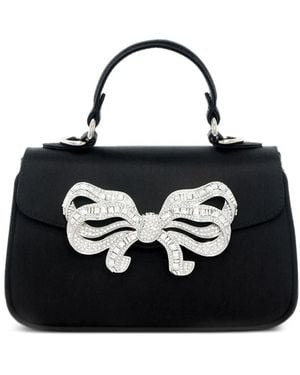 Judith Leiber Bow-Detail Satin Tote Bag - Black