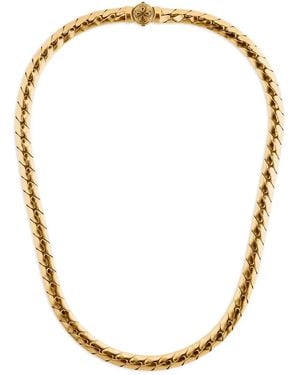 Emanuele Bicocchi Herringbone Chain Logo Necklace - Metallic