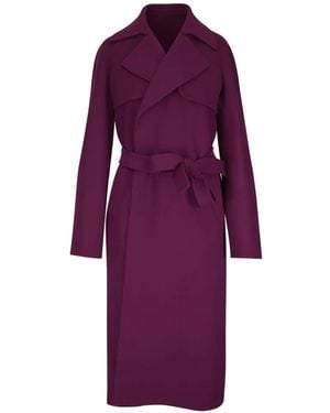 Michael Kors Jennifer Belted Wool Coat - Purple