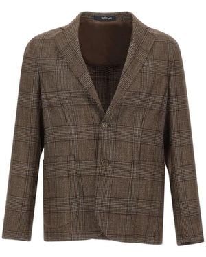 Barba Napoli Prince Of Wales Single-Breasted Blazer - Brown
