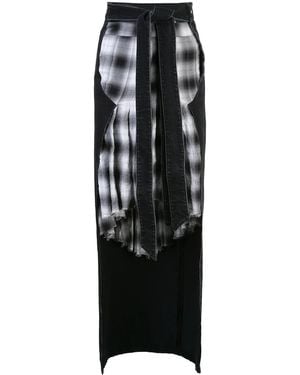 Unravel Project Reconstructed Denim Belted Skirt - Black