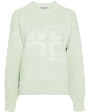 Alexander Wang Debossed Stacked Logo Unisex Pullover - Groen