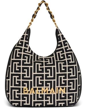 Balmain Borsa A Spalla Soft Hobo Grande 1945 - Nero