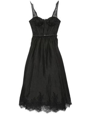 Zimmermann Valiant Lace-Trim Corset Midi Dress - Black