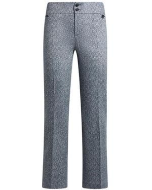 Etro Pantalones Rectos En Jacquard - Azul