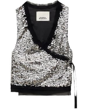 Isabel Marant Tahina Sequined Vest - Black