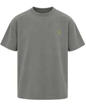 flâneur Katoenen T-Shirt Met Logopatch - Grijs