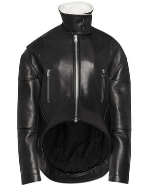 JW Anderson Curved Leather Jacket - Black